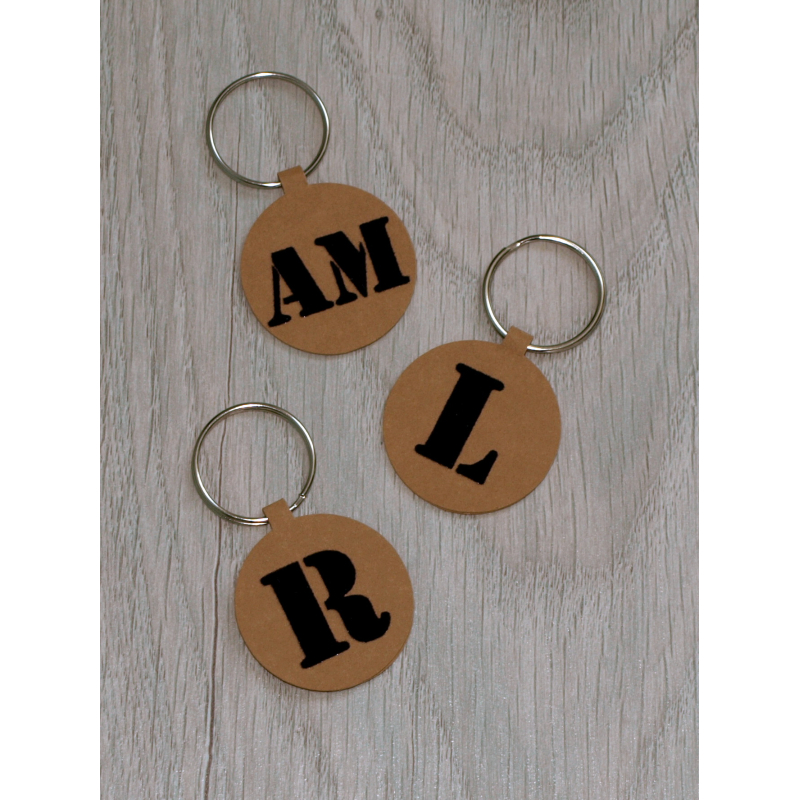 Sleutelhanger met voorletter (kraft)